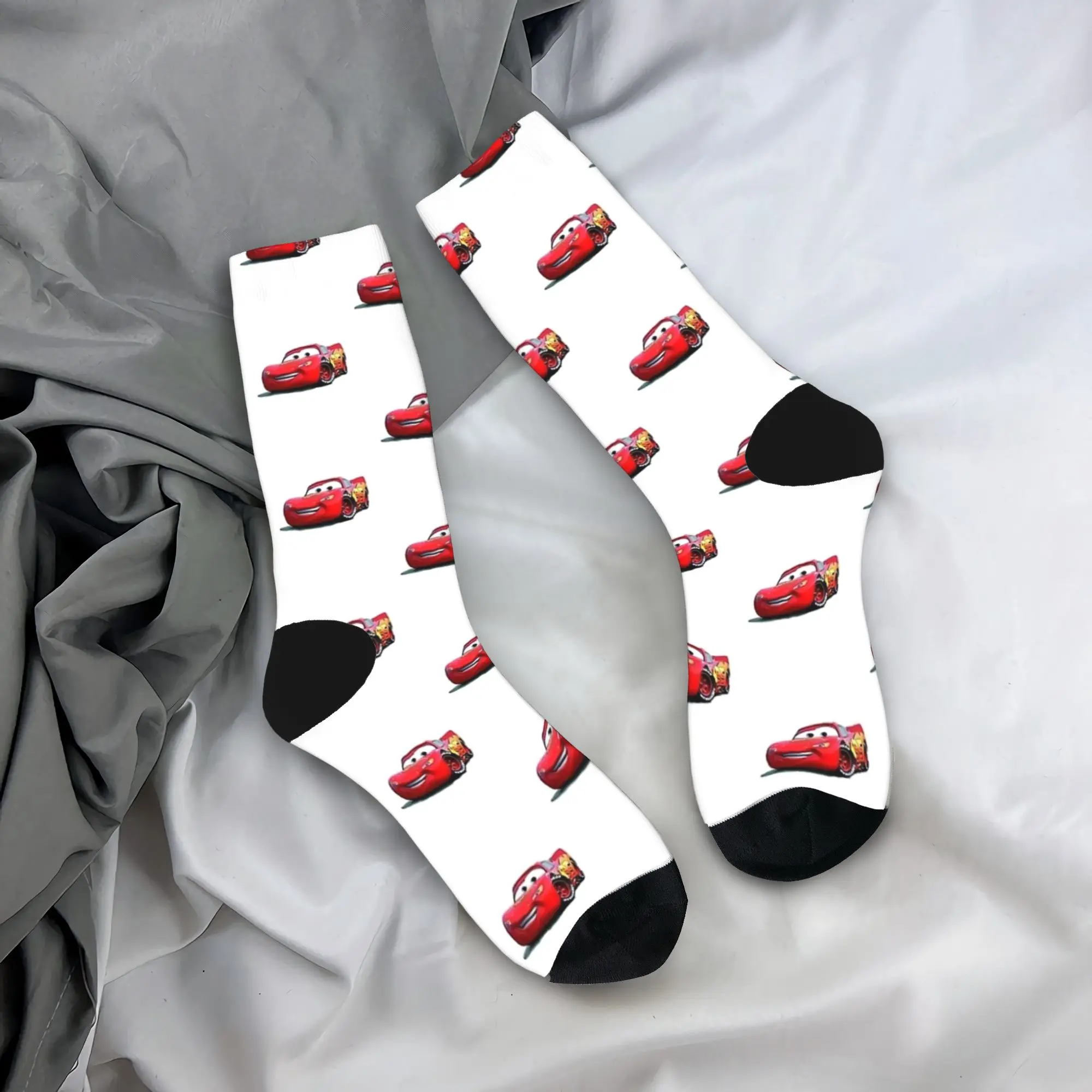 

Lightning McQueen Smile Speed Socks Design Stockings Non Skid Women Men Socks High Quality Autumn Casual Cycling Socks