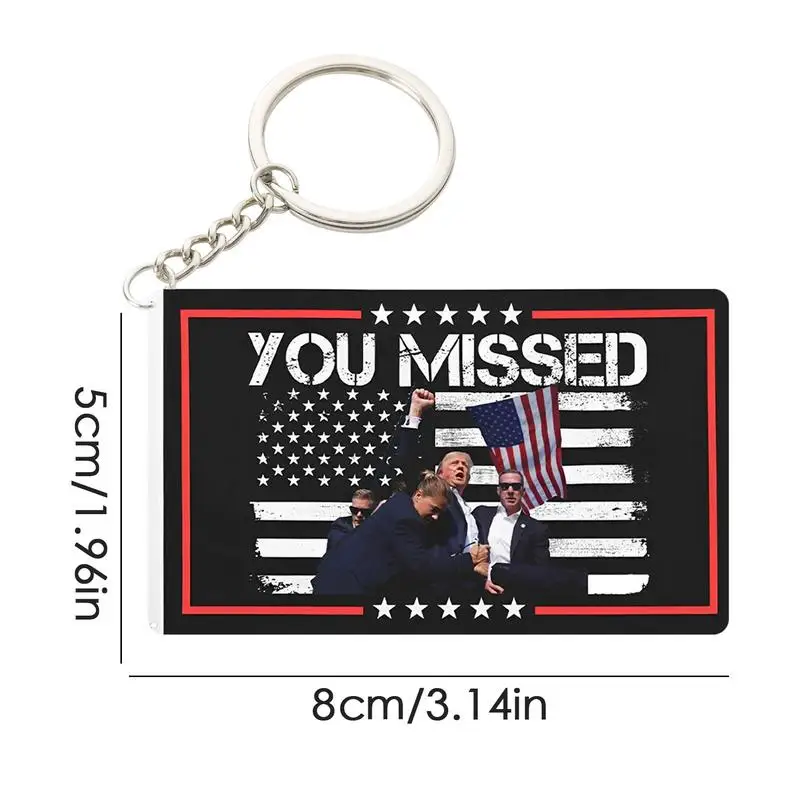 President Acrylic Key Pendant President Campaign Accessories 2024 President Pendant Patriotic Design Acrylic With Chain For