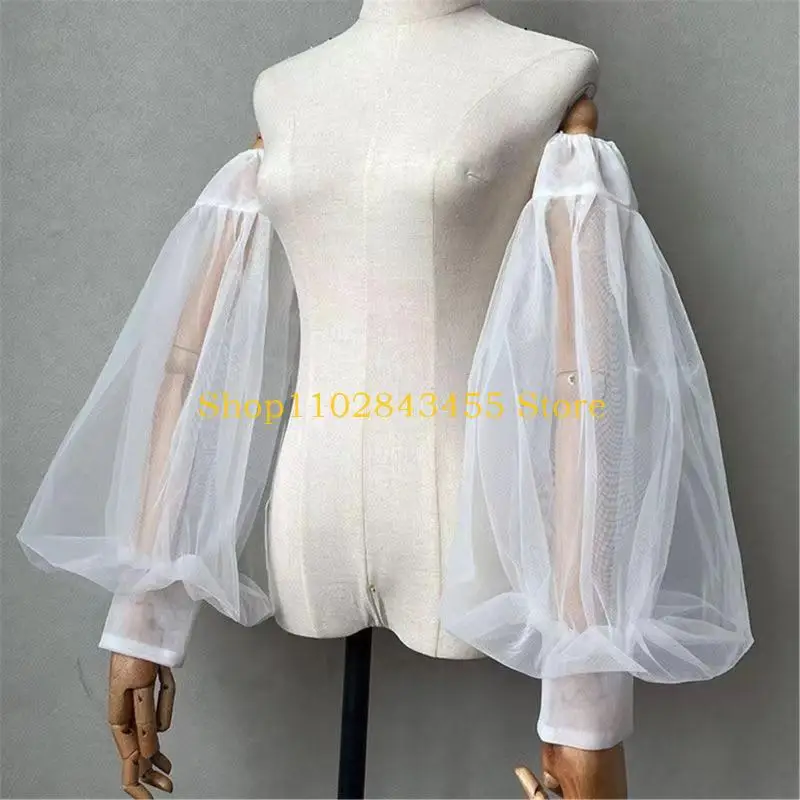 Maniche da sposa da 49mc Bishop Bishop Copertina braccio in pizzo elegante per abiti da sposa con polsini elastici regolabili