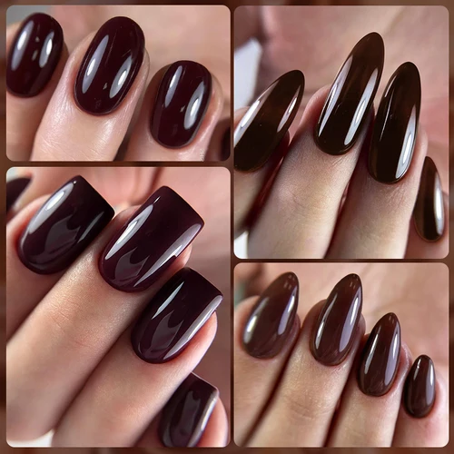 Imagen 2 del producto LILYCUTE Esmalte de uñas en Gel marrón café, serie de colores caramelo y Chocolate para manicura, barniz de Gel semipermanente para decoración de uñas