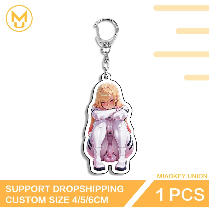 Futa Kitagawa Marin Femboy Sitting Posture Acrylic Key Chains Alluring Anime Waifu Pendant Props Creative Personality Keyring