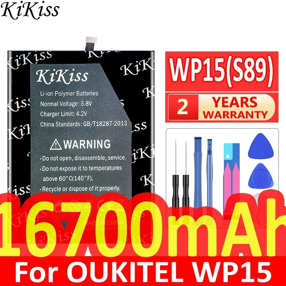 

16700mAh KiKiss Powerful Battery WP15 (S89) For OUKITEL WP15 Mobile Phone Batteries