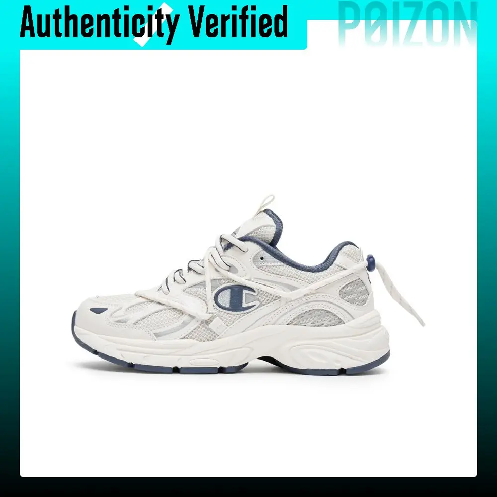 Champion Retro Sports Collection Textile, Synthetic Leather Low top Chunky Sneakers Unisex Milk White/Midnight Blue U5AFCRU15M1