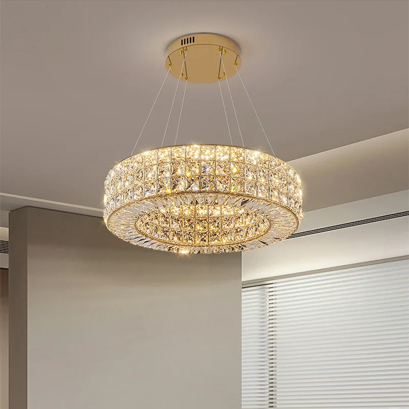 

Luxury K9 Crystal Ceiling Chandelier LED Dimmable Pendant Light for Living Dining Room Bedroom Home Decorative Lighting Fixture