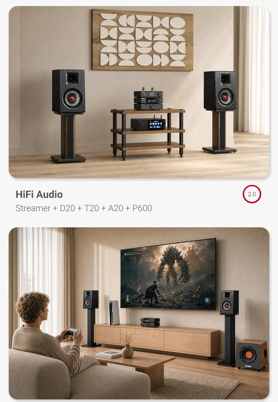 AIYIMA D20 HiFi DAC-Decoder AK4493SEQ ES9039Q2M XMOS XU316 USB DSD512 Bluetooth 5.1 LDAC RCA XLR Audio-Konverter VU-Meter – Detail 28
