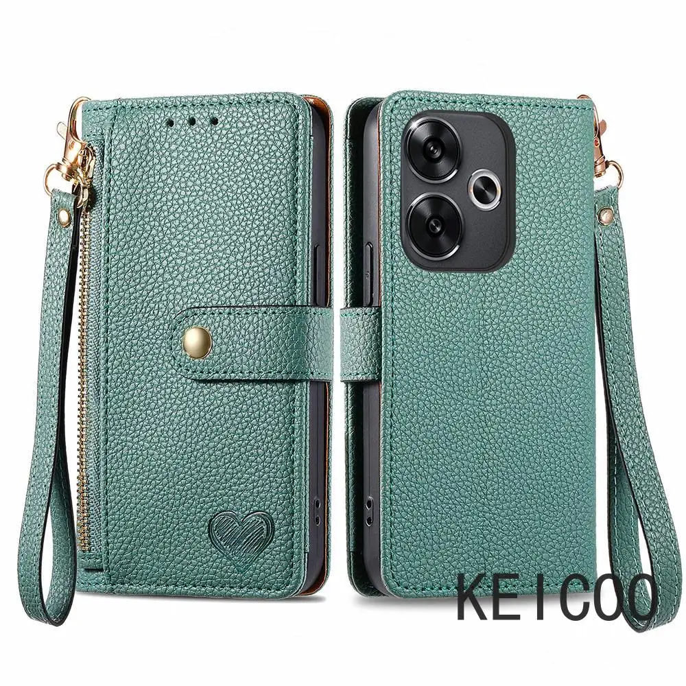 For Xiaomi Poco F6 Redmi A3 13 K70 K70E Turbo 3 Pro 4G 5G Luxury Magnetic Flip Cover Multi-Card Slot Wallet Clip Phone Shell