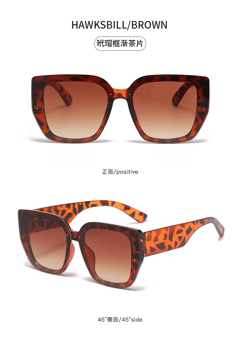 Große Rahmen Frauen Sonnenbrille Kunststoff Polygonale Marke Stil Quadratische Funktion Vintage Retro Sonnenbrille Männer Übergroße Brillen UV400 – Detail 11