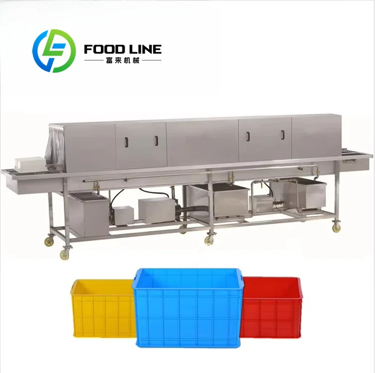Tunnel Egg Tray Crate Washer High Pressure Washing Cleaning Machines Plastic Turnover Basket Trays Box Washing Machine