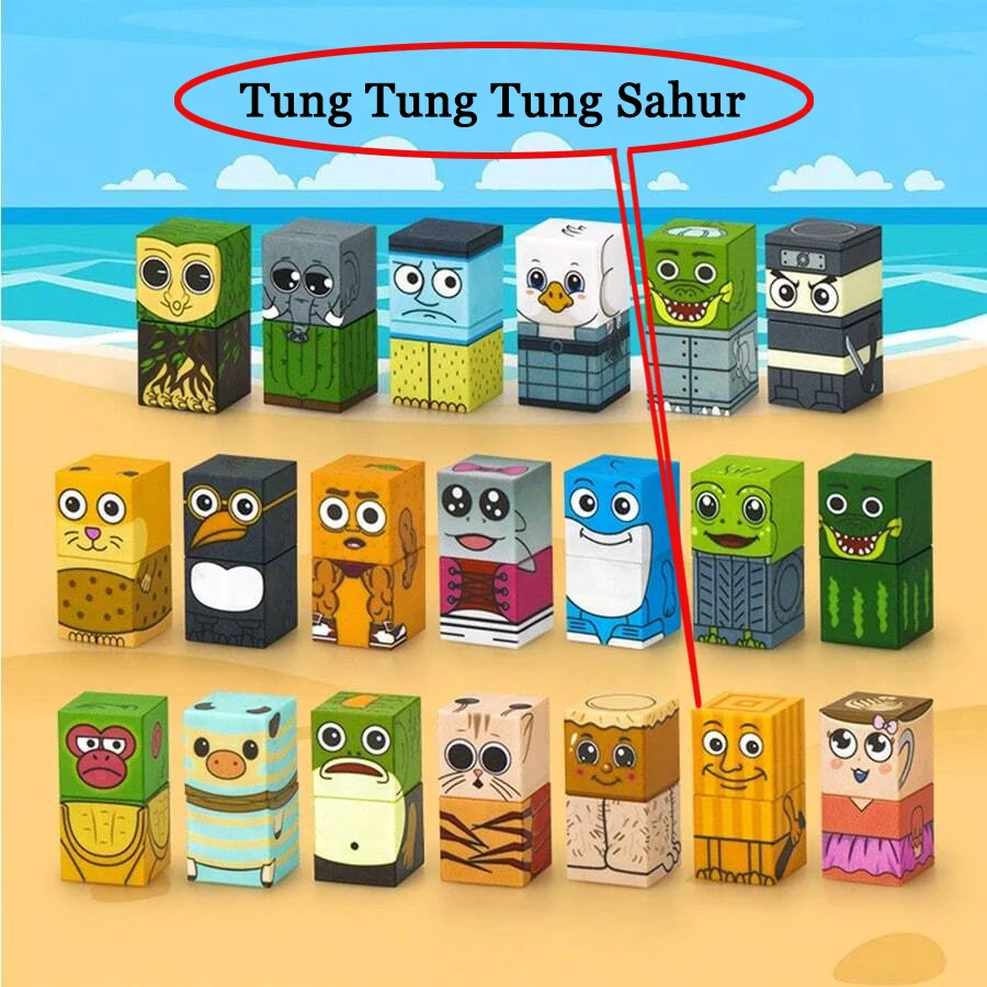

Character Magnetic Building Block Bricks Toy Tung Tung tung sahur AI Mine Stacking World Set DIY STEM Kids Gifts for Boy Girls