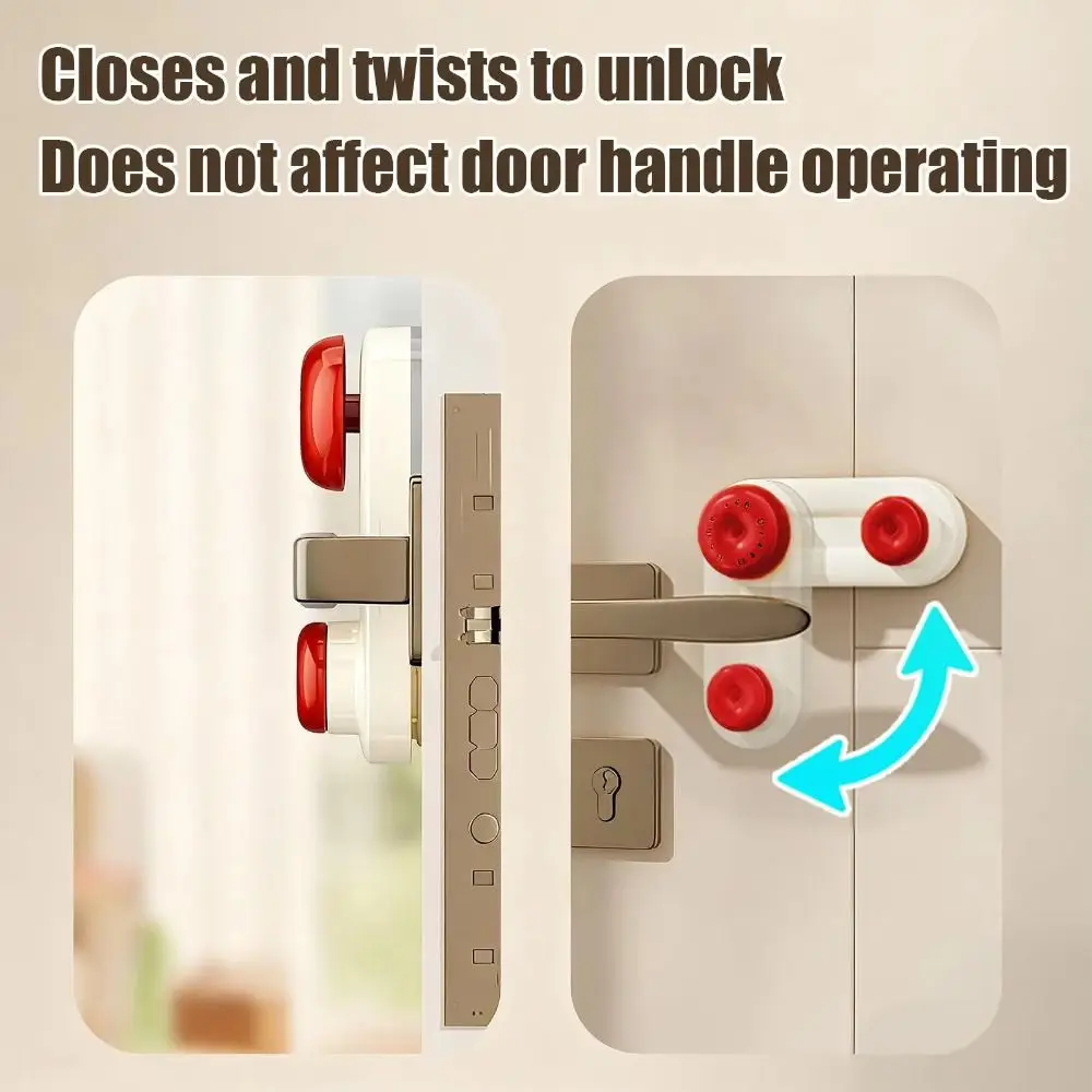 شفط كأس مقبض الباب قفل ثابت 3-Gear قابل للتعديل مكافحة سرقة قفل أمان الطفل سهلة التركيب الطفل مكافحة فتح قفل الباب