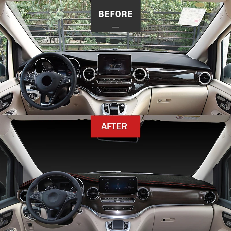 

Чехол на приборную панель автомобиля из алькантары на заказ для Mercedes-Benz V260 V 260 2016-2018, коврик с абажуром, подушка, ковры, автоаксессуары