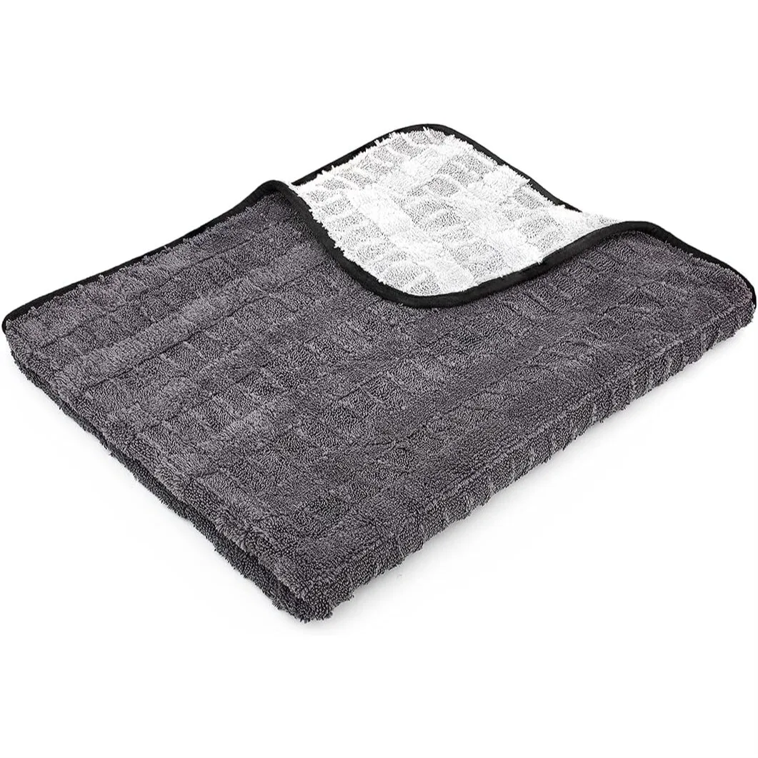 

Gauntlet Car Drying Towel, 900 GSM 70/30 Korean Microfiber, 30x36 Inches, Ice Grey/Grey, 1-Pack