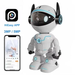 HiEasy Robot Camera 5MP Wifi Indoor PTZ Wireless Security Camera IR Night Vision Two Way Audio Auto Tracking Baby Monitor