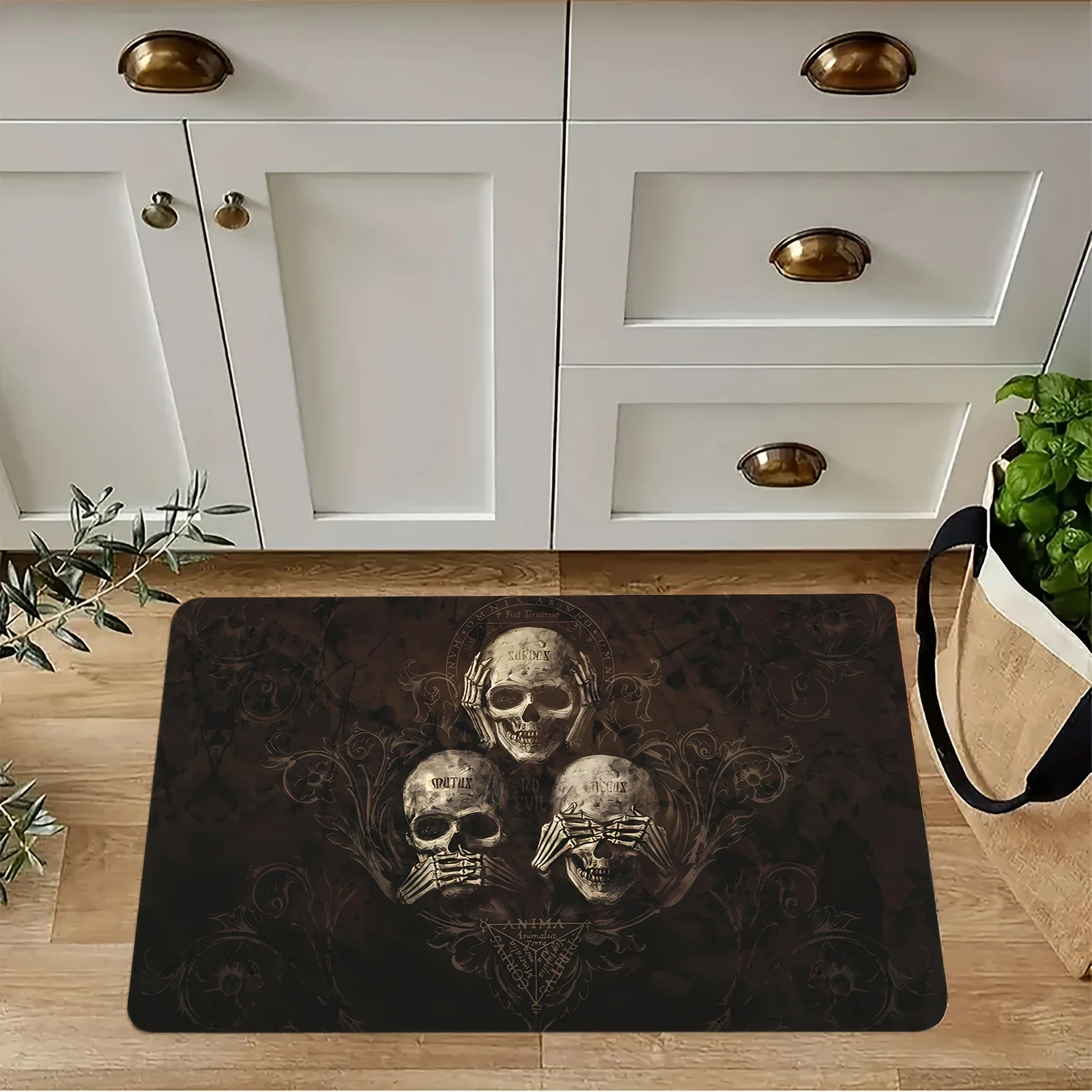 VIKAMA Halloween Carpet Scary Skull Doormat Large Area Rugs Sofa Carpet Rug For Bedroom Carpet For Living Room Home Dec