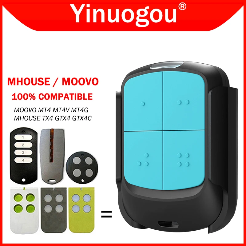 MHOUSE GTX4 TX4 GTX4C MOOVO MT4 MT4G MT4V 게이트 원격 제어 433.92MHz 롤링 코드 프로그래밍 차고 문 원격 제어