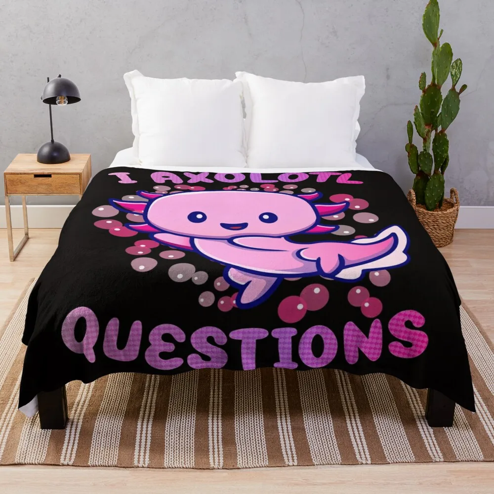 

i axolotl questions Throw Blanket Bed covers for sofa Sofa Furrys Blankets