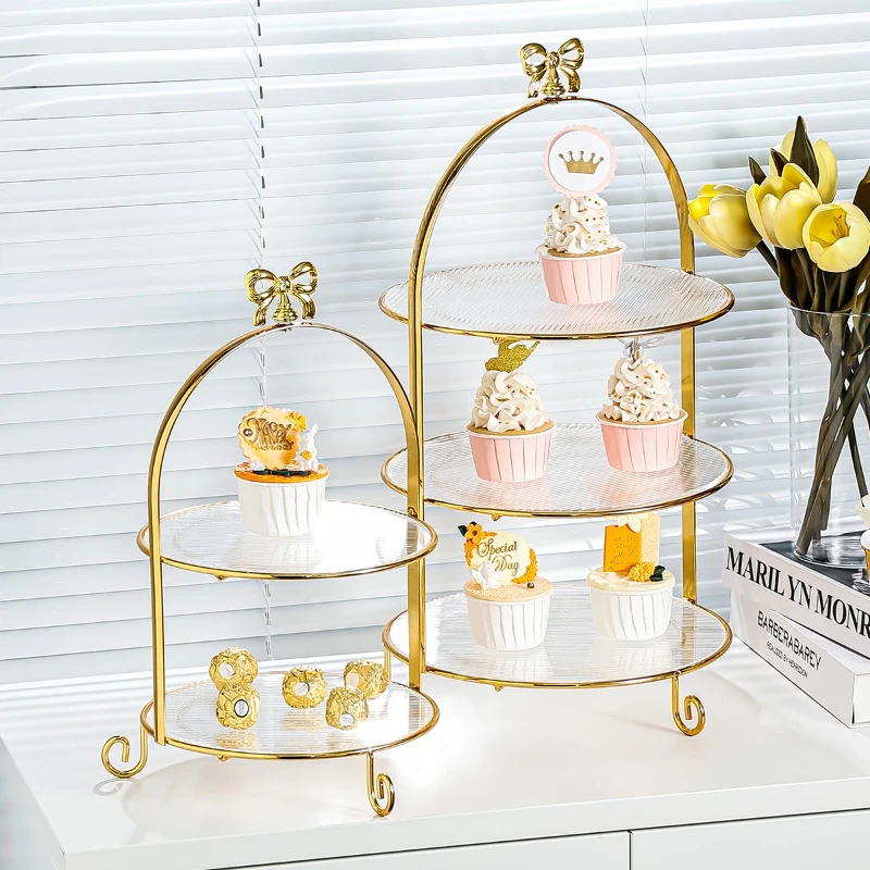 

European Style Iron Dessert/Snack/Pastry Stand for Western & Chinese Afternoon Tea, Butterfly Design Multi-Purpose
