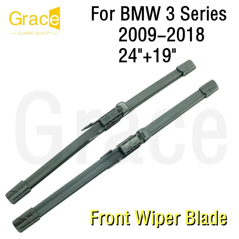 

For BMW 3 Series Wiper Blade 24"+19" Car Windshield Windscreen Rubber 2009 2010 2011 2013 2014 2015 2016 2017 2018