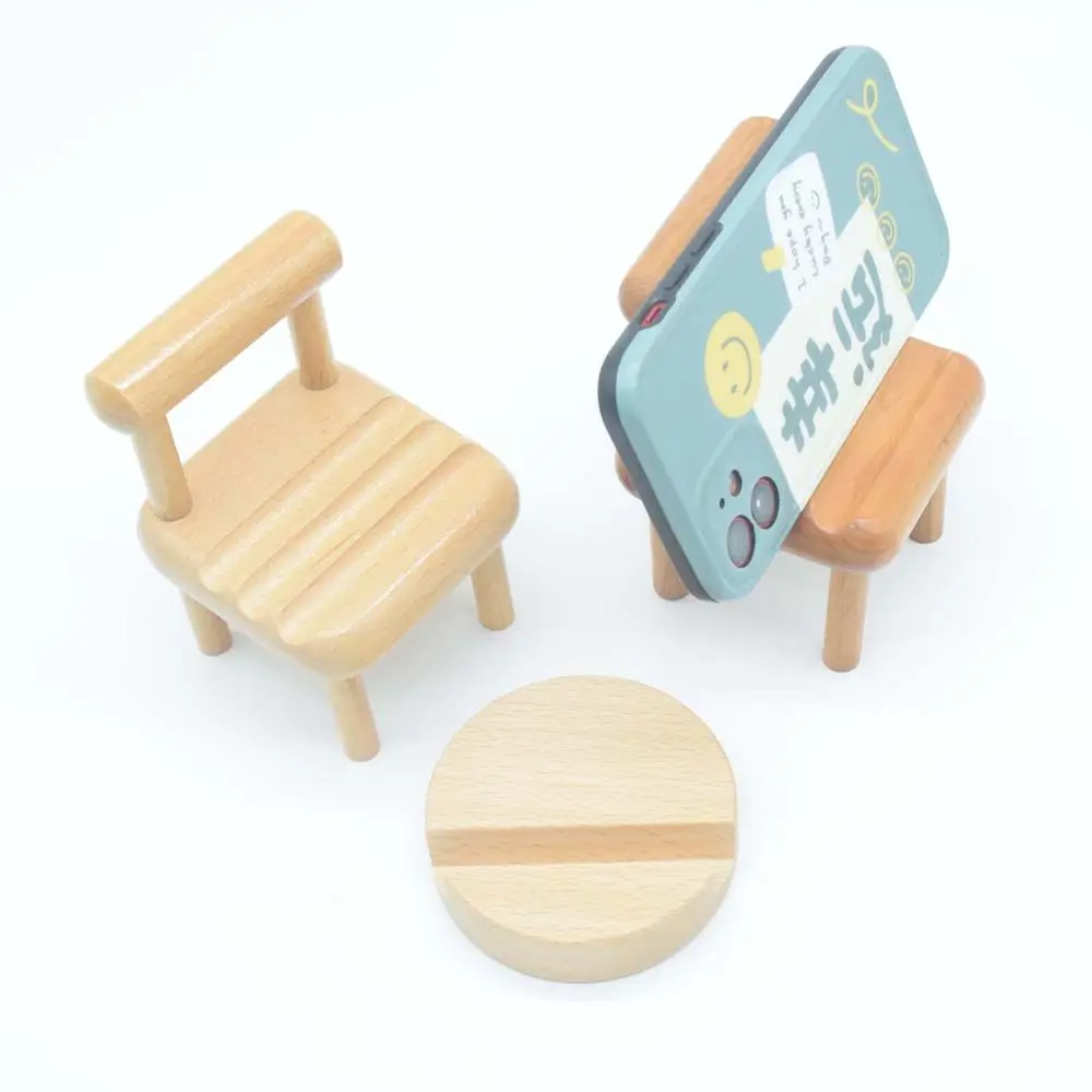 

For Phones Tablet Phone Accessories Wooden Chair Mobile Phone Holder Chair Phone Holder Mobile Phone Stand Cell Phone Bracket