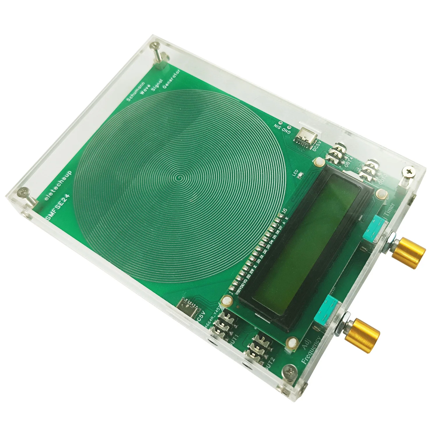 

4-канальный AUX-выход Шумана Resonances 0,01 Гц ~ 100 кГц Чистый синус FM до 10 частот Генератор сигналов CES Устройство для импульсной терапии