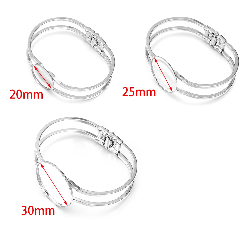SAUVOO High Quality Copper Bangle Base Metal Bracelet Blank Tray Bezel Settings Base Fit 20/25/30mm Jewelry Making Accessories