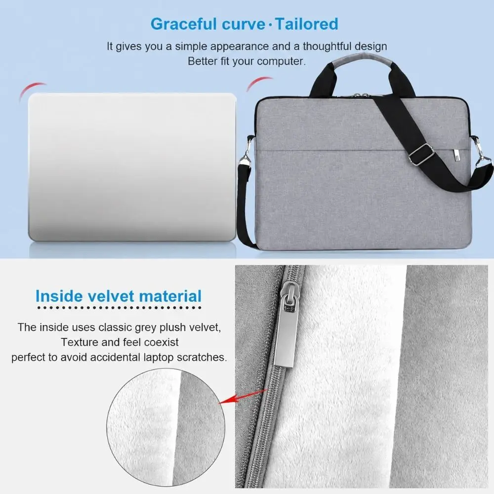Protective Pouch Shockproof Large Capacity Laptop Sleeve Case Laptop Handbag Notebook Cover Shoulder Bag For HP Dell Lenovo