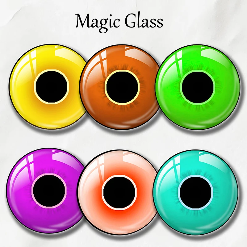 8mm 10mm 12mm 20mm 25mm 30mm 35mm 50mm Photo Glass Cabochon Settings Round DIY Jewelry Accessories Bright Multicolored Eyes