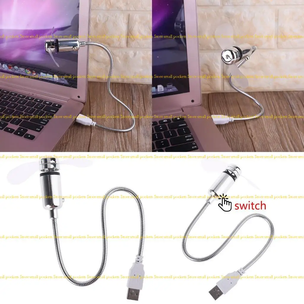 

R1WD USB-Powered Portable Mobile USB Fan Mini Gooseneck Fan for Laptop Office Home Travel (1 PACK)