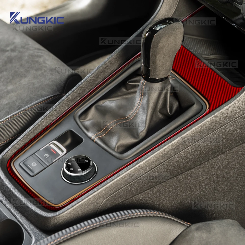 Real Soft Carbon Fiber Sticker For SEAT Ateca 5F 2016-2025 Cupra Ateca 5F 2018-25 LHD RHD Manual/Automatic Car Gear Shift Trim