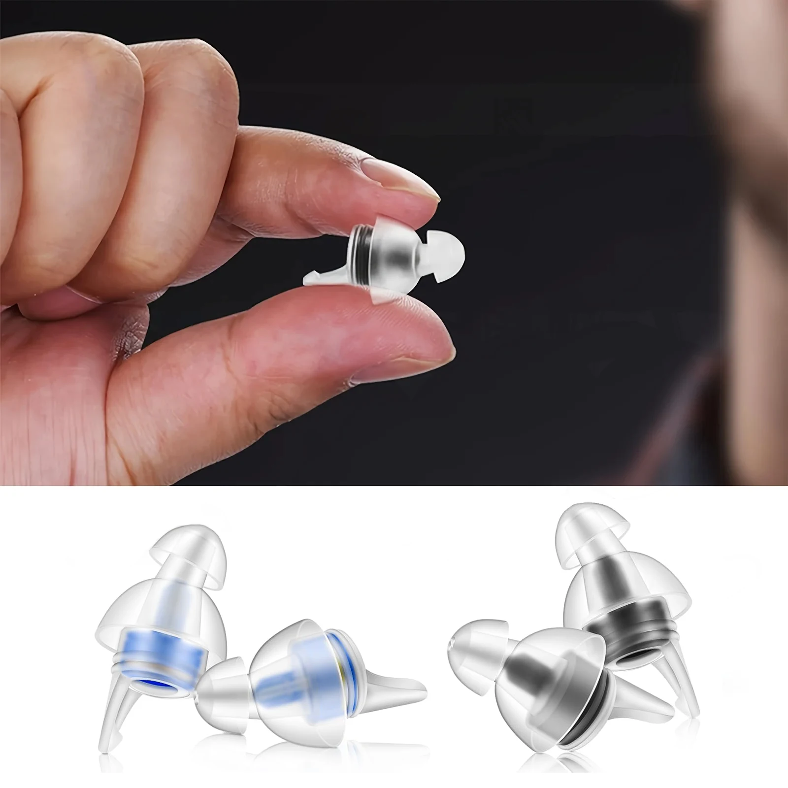 HUAK Reusable High Fidelity Concert Silicone Ear Plugs for Noise Cancelling Musicians Motorcycles Sleeping Work, Study, Swim