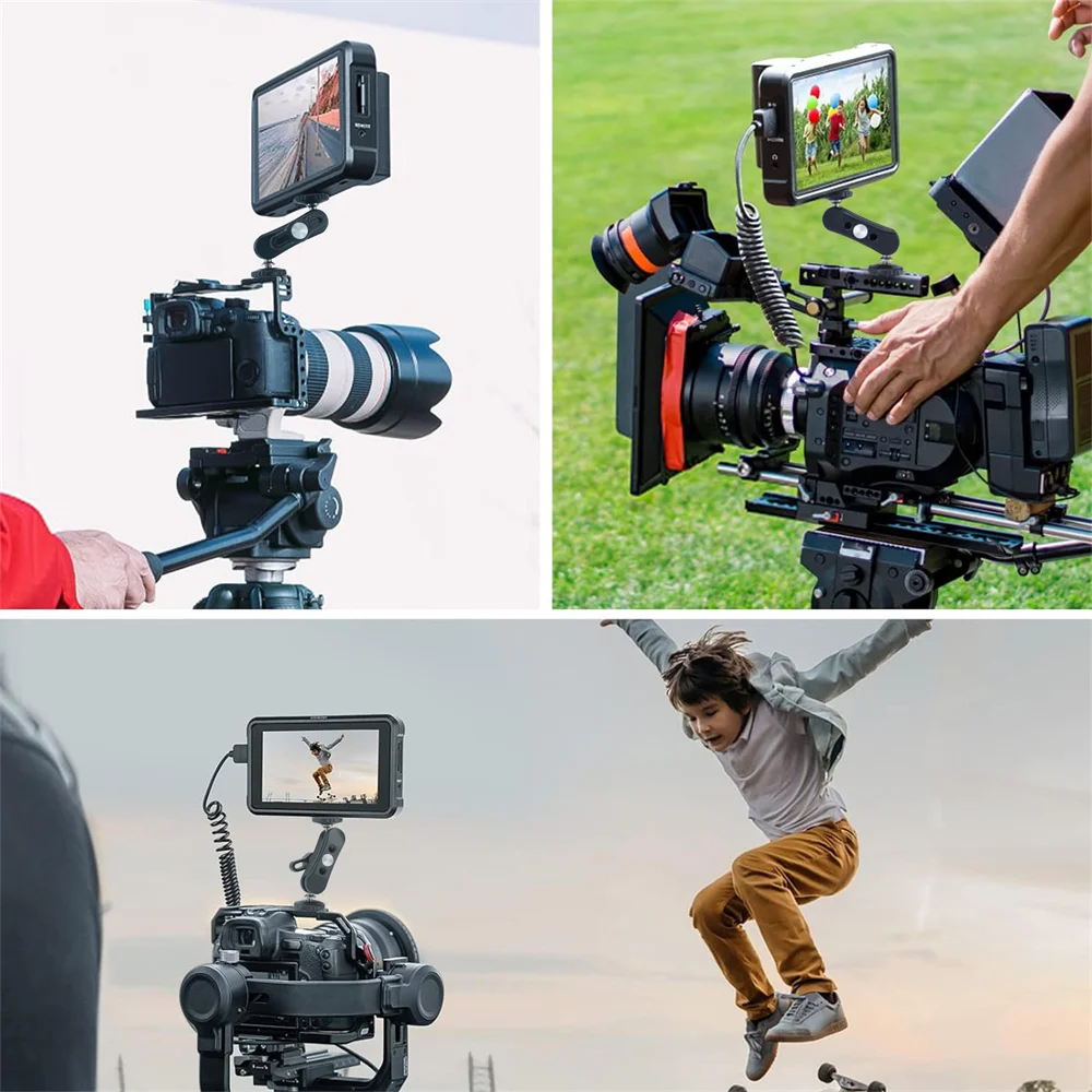 2024ใหม่แขนมายากลหัวบอลคู่ทำจากโลหะพร้อมตัวยึดสกรู1/4 360สำหรับกล้อง DSLR และกล้องวิดีโอขาตั้งกล้องแบบสามขา