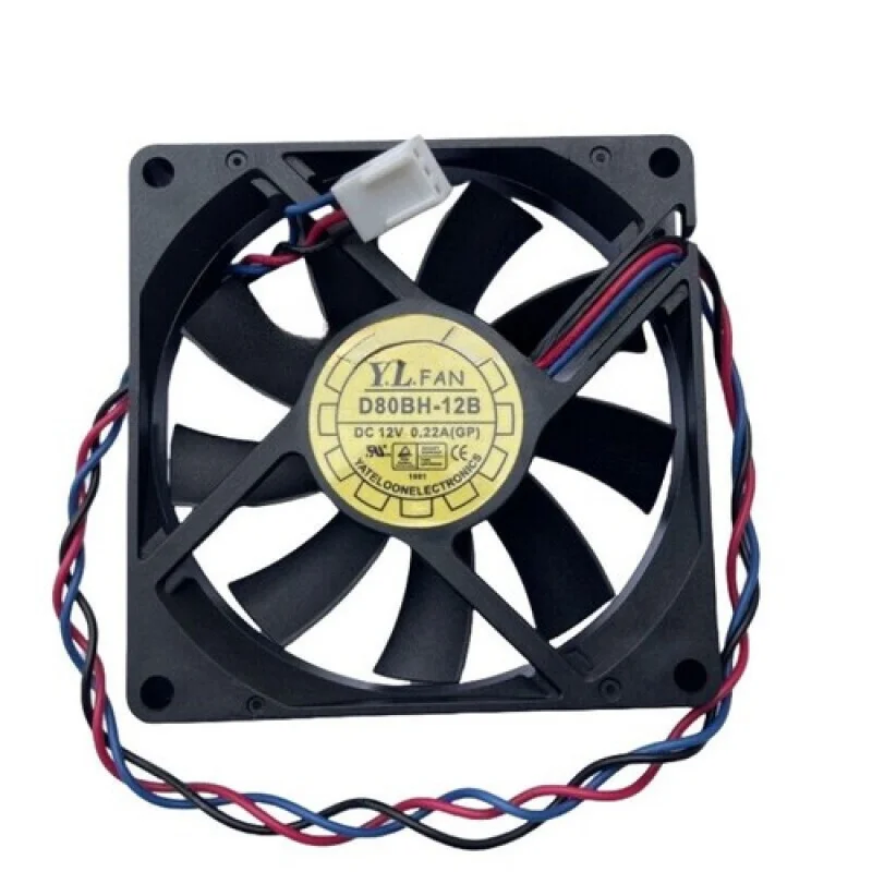 

Y 1pcs New for Yate Loon D80BH-12B DC 12V 0.22A 8015 Cooling Fan