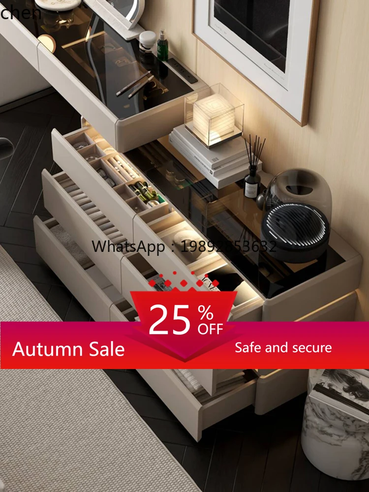 

dresser chest integrated simple with ambient light bedroom bedside cabinet storage dressing table home decoration accessories