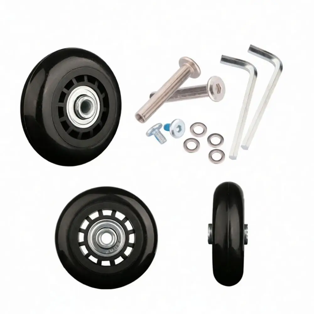 Luggage Casters Rubber Wheels Quiet Wear Resistant Replacement Parts For Suitcase Trolley Repairing Universal Rolling Wheel
