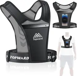Running Vest Phone Holder for Men Women Waterproof Cell Phone Key Pouch Reflective Hydration Vest Sports Chest Bag ventilate