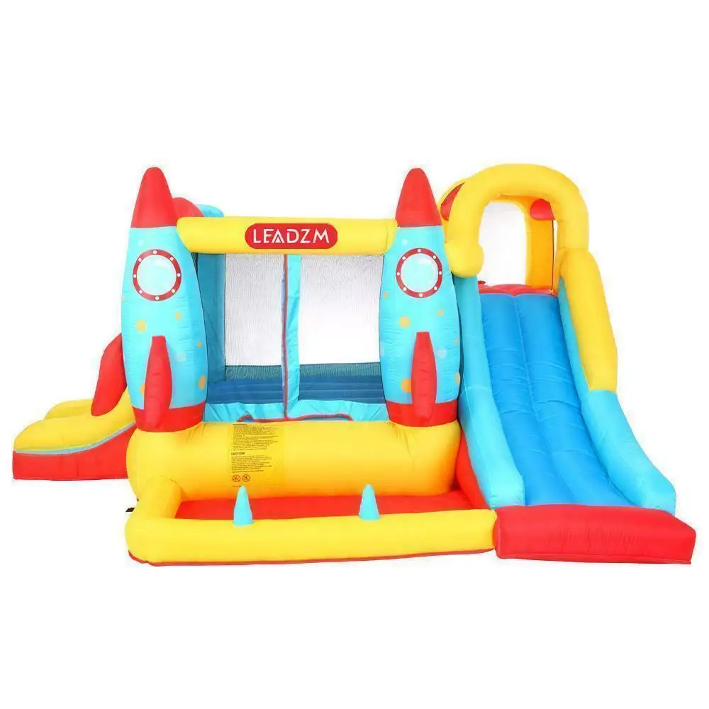 420D 840D Oxford cloth jump surface rocket with fan inflatable castle n001