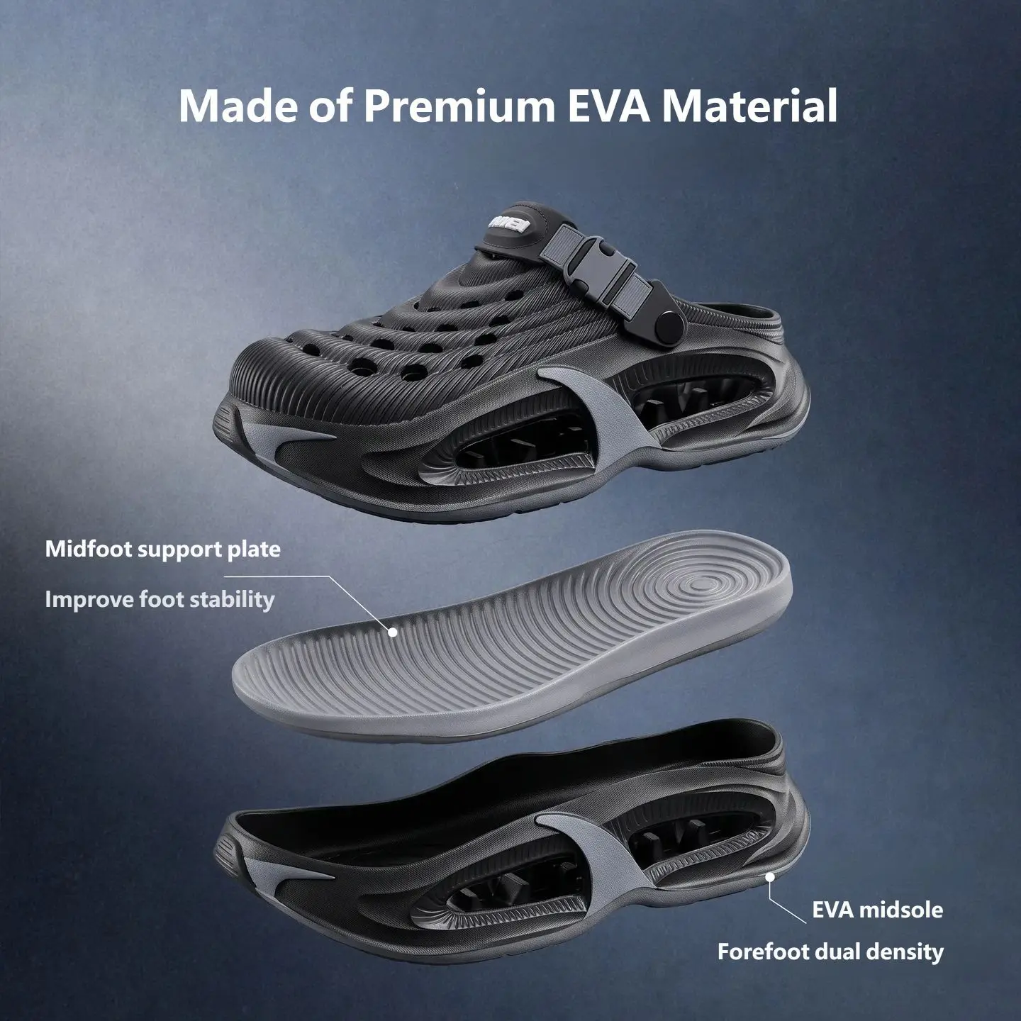 Fashion Two-Wear Mens Platform Hole Shoes Soft Elastic Shock Absorb 5CM Height Boost EVA Clogs Outdoor Walking Beach Casual Sand