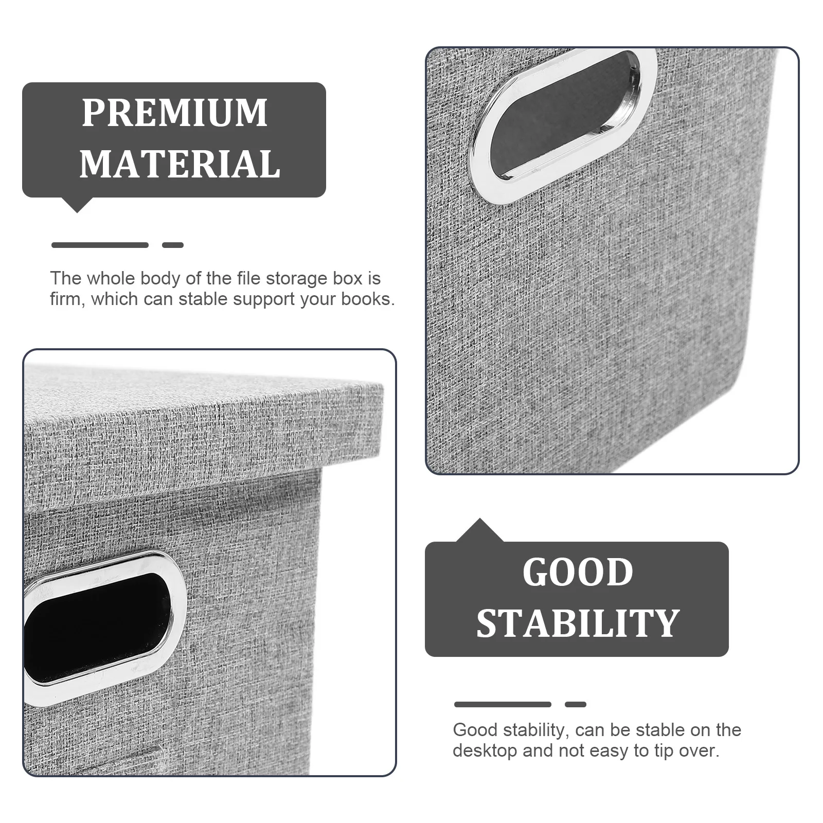 

Storage Box Desk Organizer File Boxes Container Office Folder Small Containers with Cover Home Document Portable