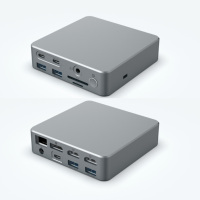 Docking Station Type C Hubs 15-in-1 USB-C To Triple Displays 3 Monitors for Macbook Windows Desktop Lock