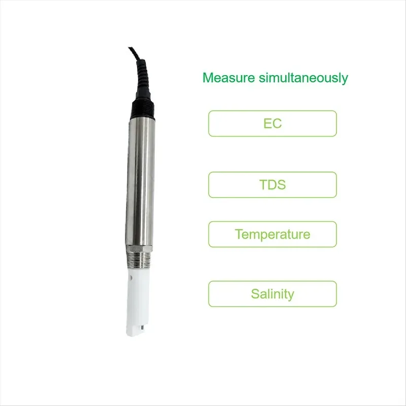 RS485 CORROSION RESISTANT  SIMULTANEOUSLY MEASURES EC TEMPERATURE TDS SALINITY WATER SENSOR for SEAWATER for AQUACULTURE