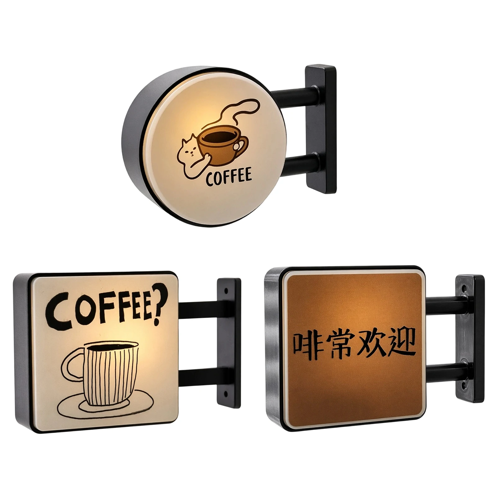 Wall-Mount Lighted Vintage Shop & Bar Signs Magnetic LED Light Sign Mini Refrigerator Magnets Decor for Home Coffee Shop Bar