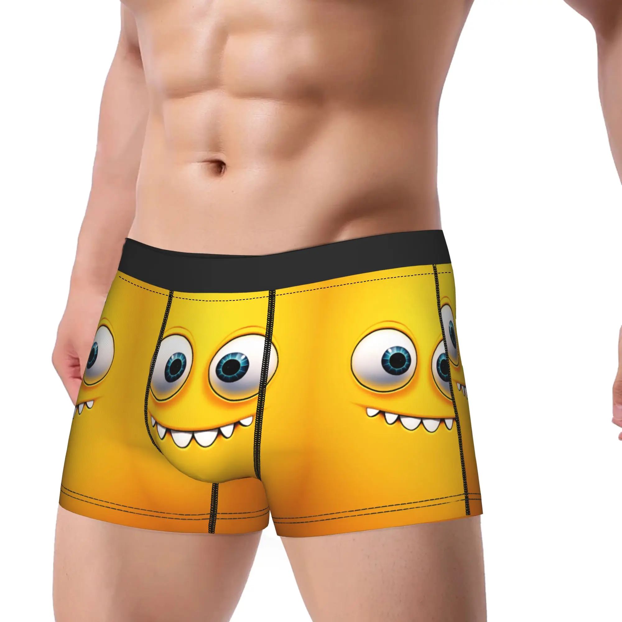 An Evil Looking Face Funny Meme Boxer Shorts  3D Pouch Underwear Trenky Pattern Boxer Brief Comfortable Men's Panties Big Size