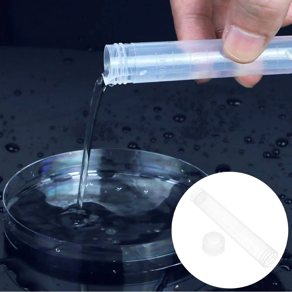 

20pcs Clear Plastic Test Tubes Scientific Experiments Sampling Storage Tubes Anti-Corrosion Lightweight