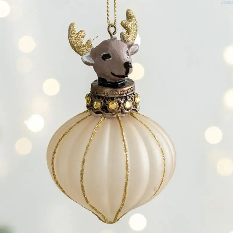 23GA Unique Glass Christmas Decorations With Retro Sparkles Design For Home Office Party Styling