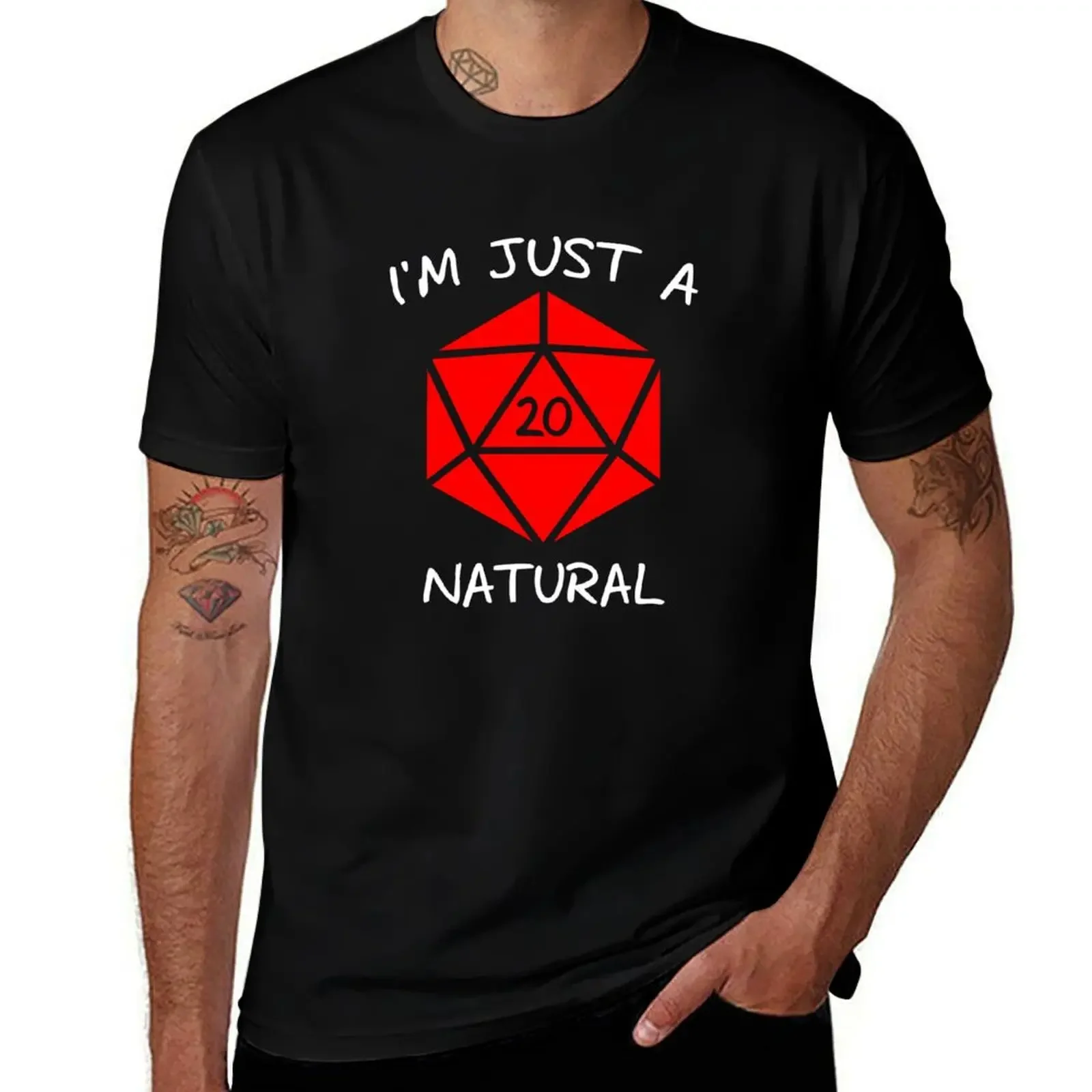 

I'm Just A Natural (White Text) T-Shirt Blouse essential t shirt graphic tee shirt blacks slim fit t shirts for men
