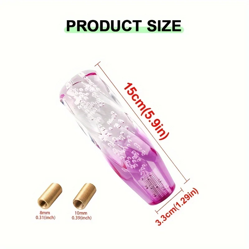 Car Interior Modification Gear Shift Knob, Acrylic Bubble Shape, Built-in Adapter, Quick Installation Without Effort