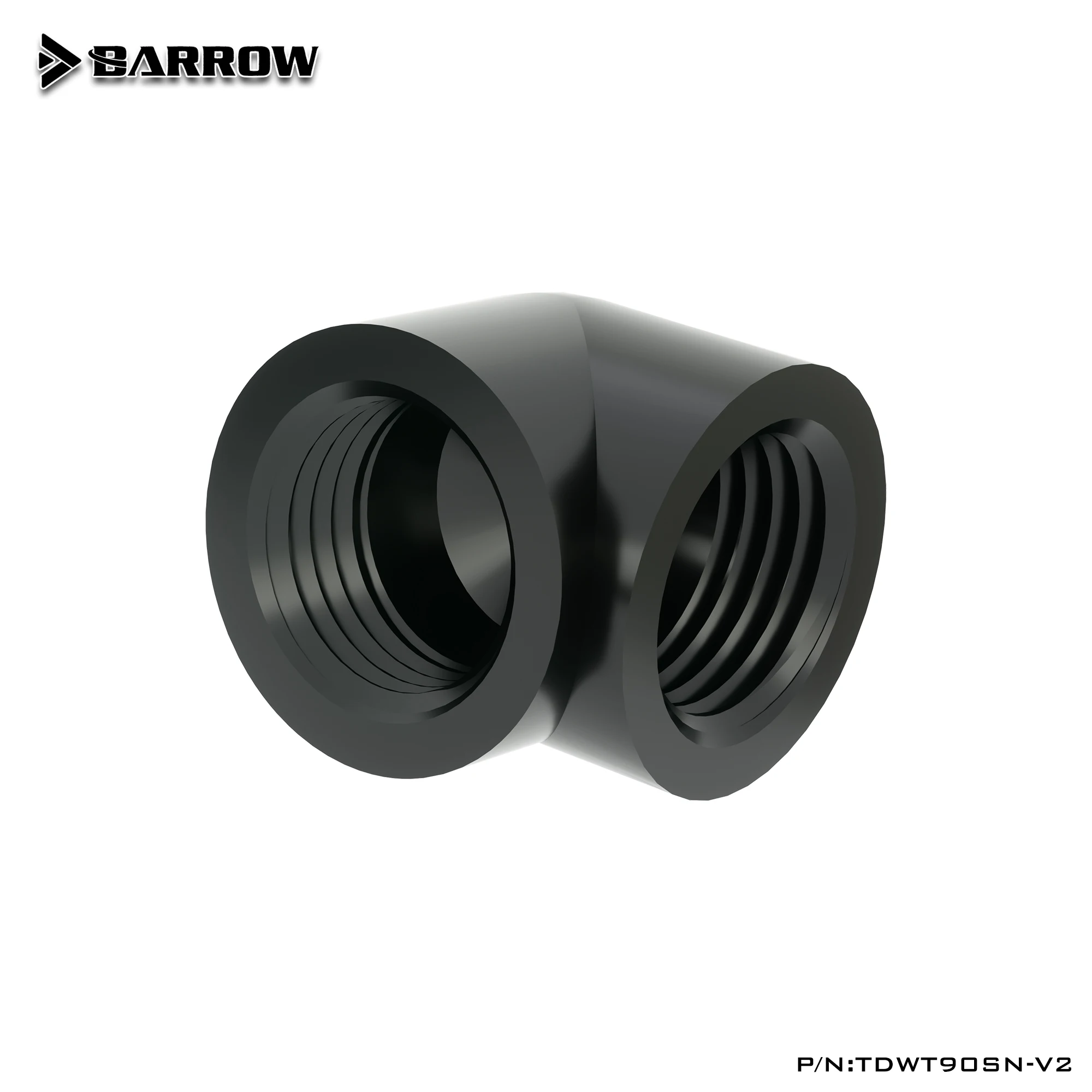 Barrow 90-Grad-Buchse auf Buchse, Adapter für PC, Wasserkühlung, Fitting, Rohr, Schwarz/Silber/Weiß, TDWT90SN-V2