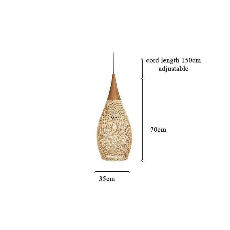 JOYINLED Japanse stijl rotan kroonluchter, grote handgemaakte beige rieten plafondlamp voor woonkamer, eetkamer, restaurant