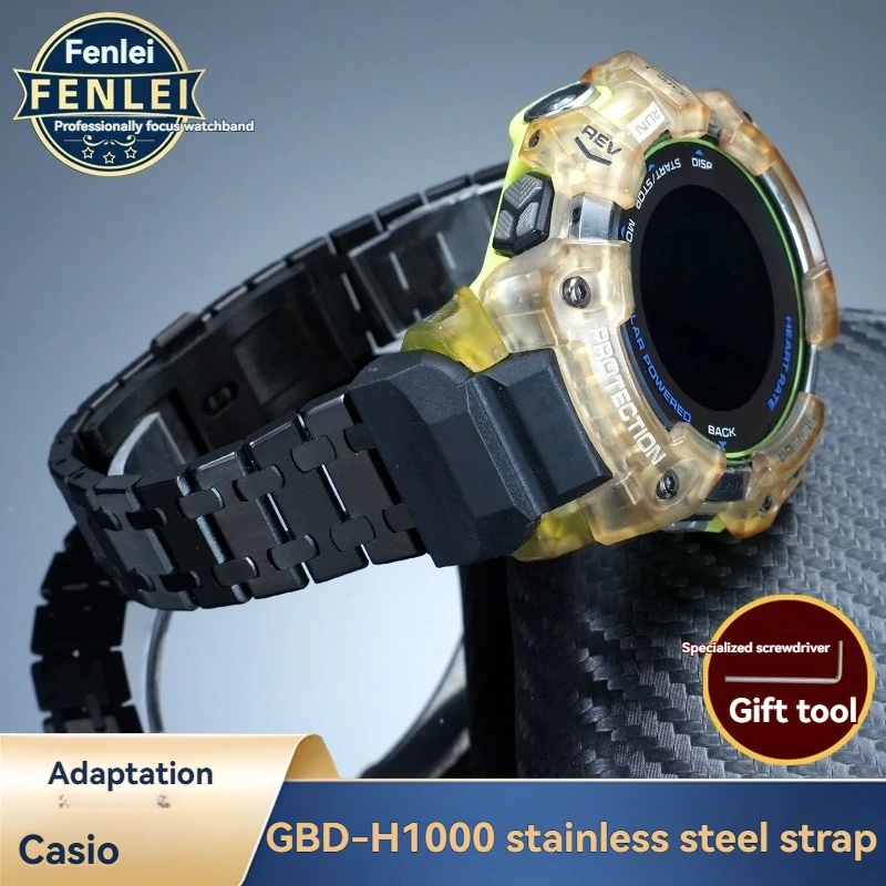 DIY Stainless Watchband for Casio G-SHOCK Cat Man 3475 GBD-H1000 Modified Steel Strap Stainless Steel Strap Men's Bracelet