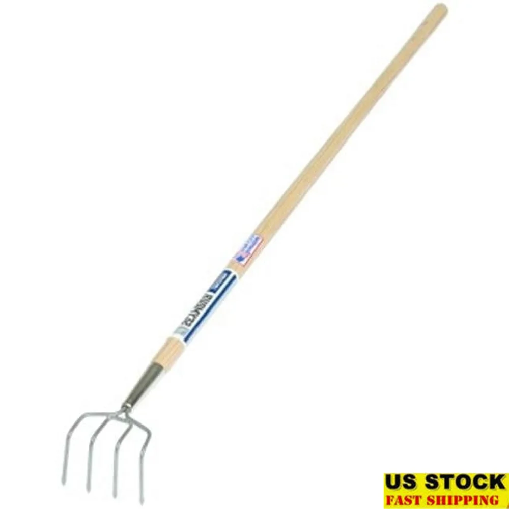 

Garden Cultivator 4-Tine Tool with 54in Hardwood Handle Durable Garden Tool Lawn Care and Soil Aeration Gardening Equipment
